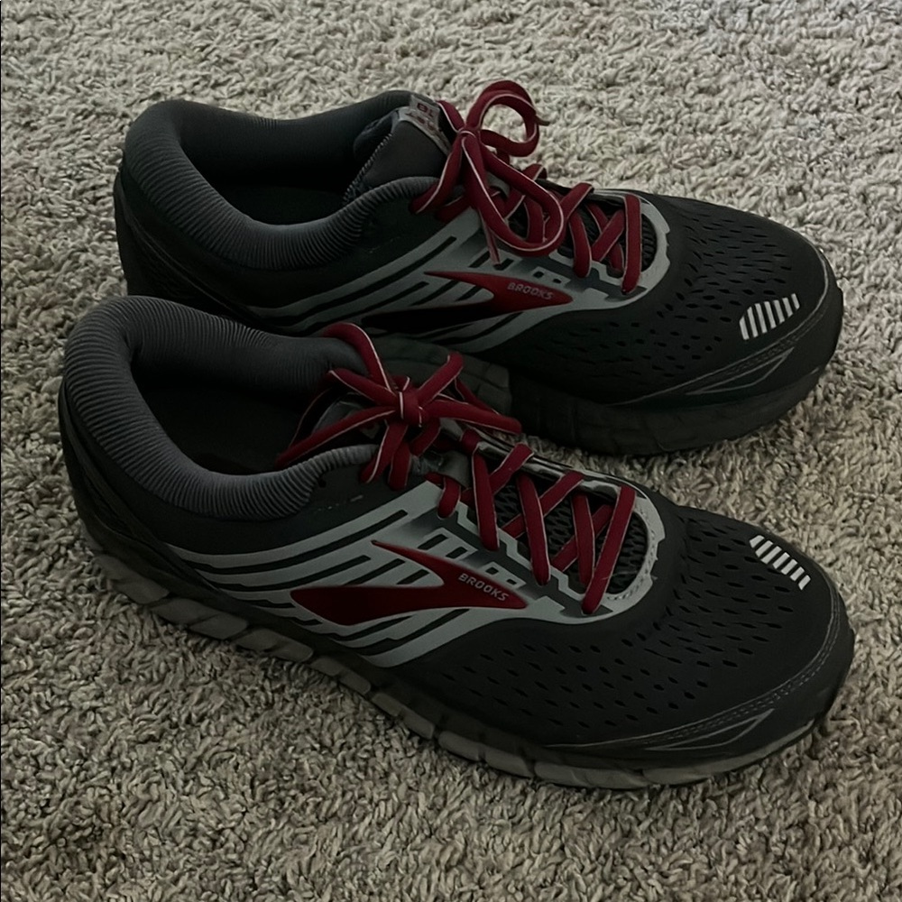 Brooks Black and Red Athletic Shoes for Performance